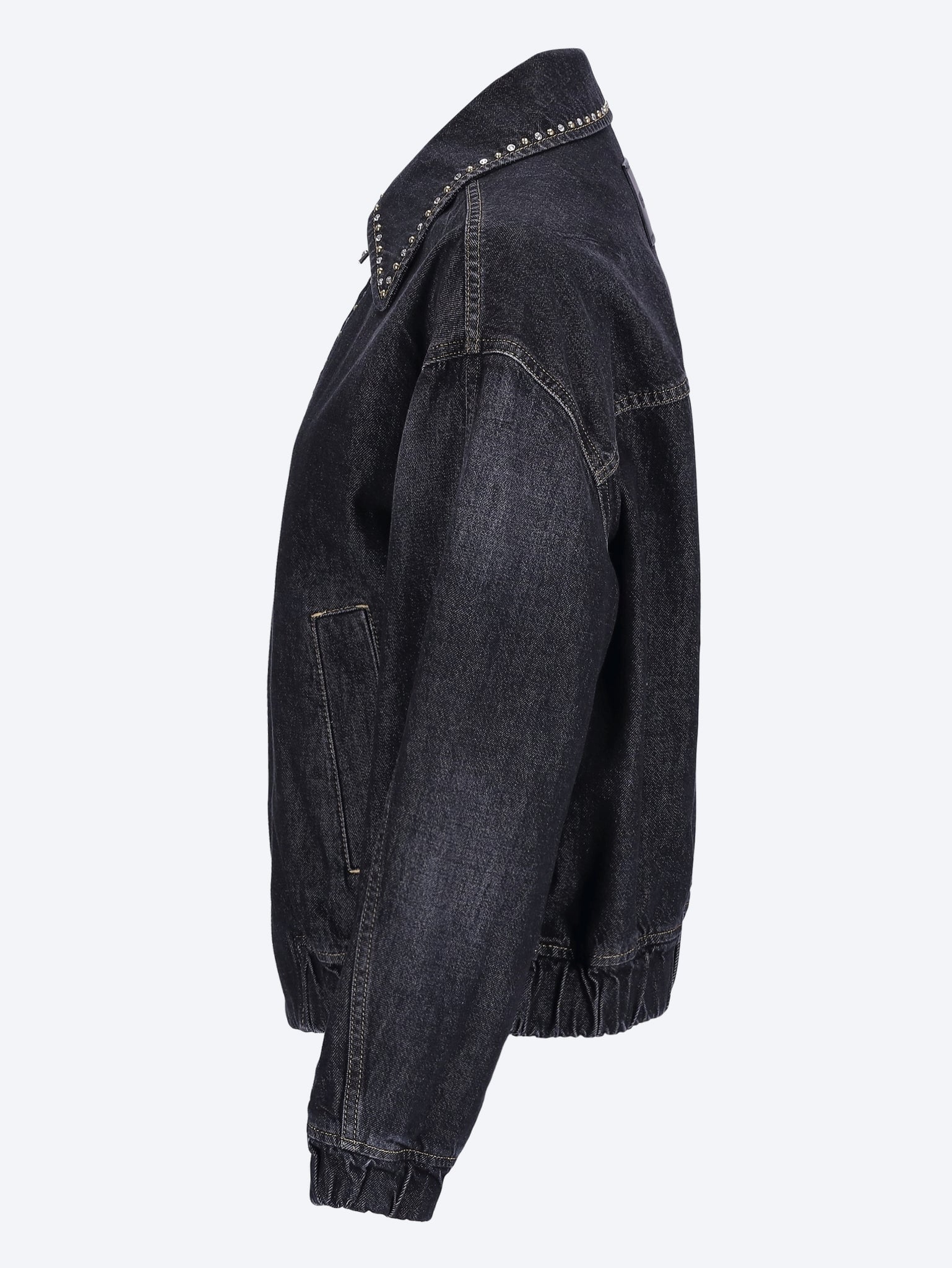 Denim stone washed studs jacket - Image 2
